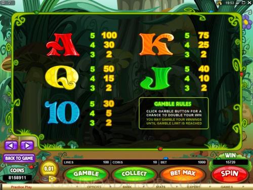 Cashapillar payout table