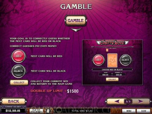 Cherry Love payout table