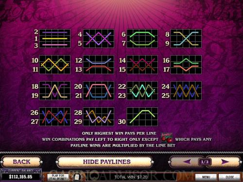 Cherry Love payout table