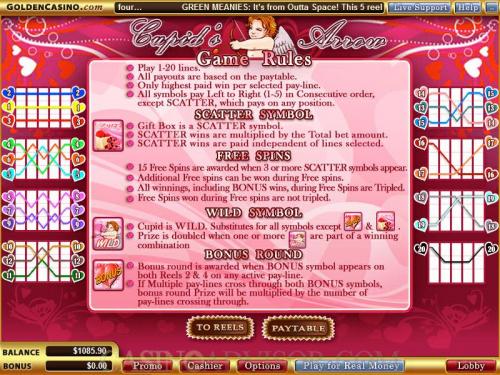 Cupid's Arrow payout table