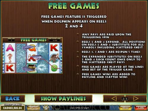 Dolphin Reef payout table