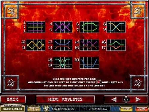 Elektra payout table