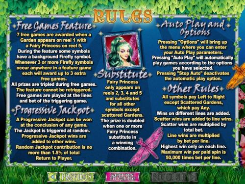 Enchanted Garden payout table