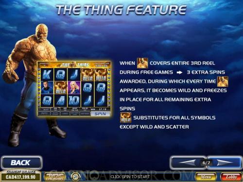 Fantastic Four payout table