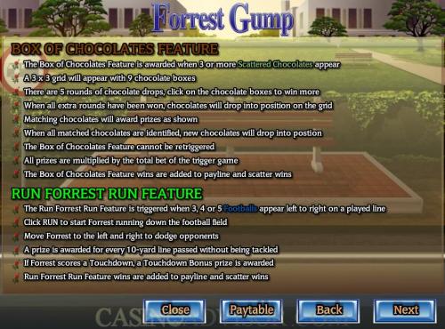 Forrest Gump payout table