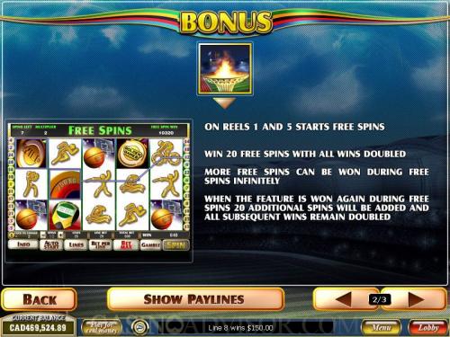 Golden Games payout table