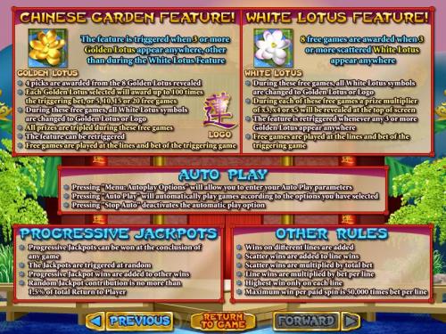 Golden Lotus payout table