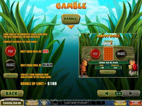 Happy Bugs payout table