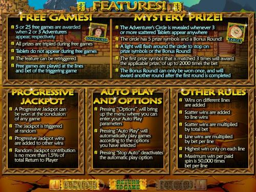 Hidden Riches payout table