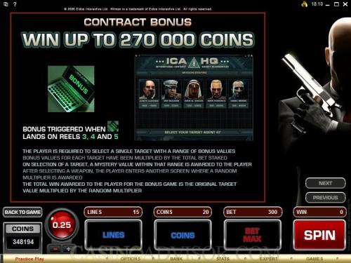 Hitman payout table