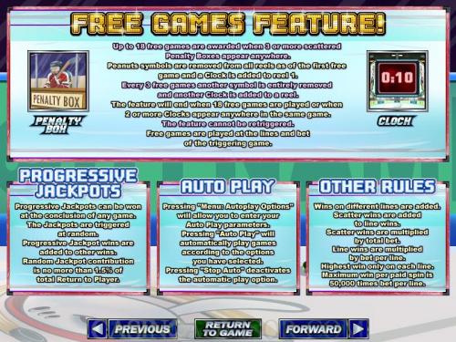 Hockey Hero payout table