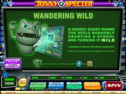 Jonny Specter payout table