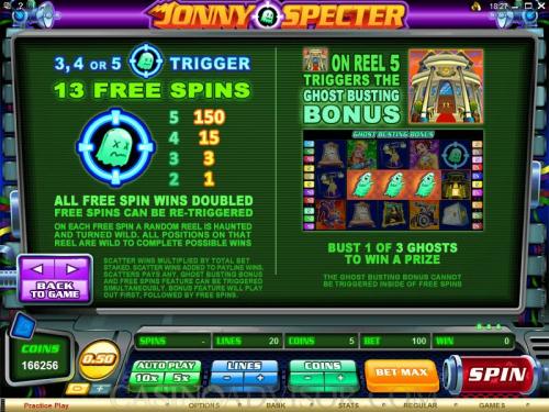 Jonny Specter payout table