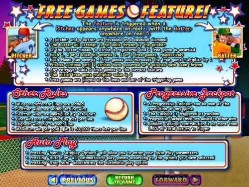 King of Swing payout table