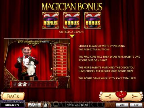 La Chatte Rouge payout table