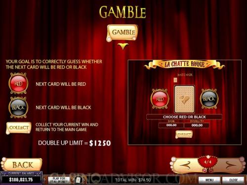 La Chatte Rouge payout table