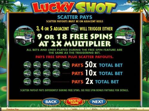 Lucky Shot payout table