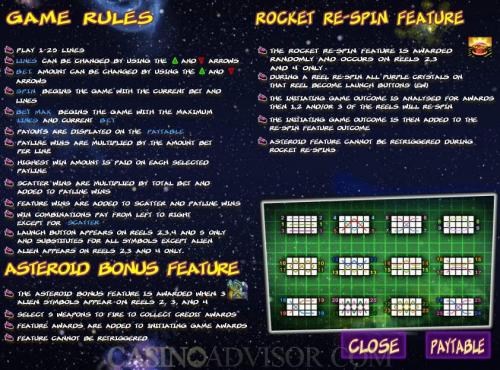 Monkeys to Mars payout table