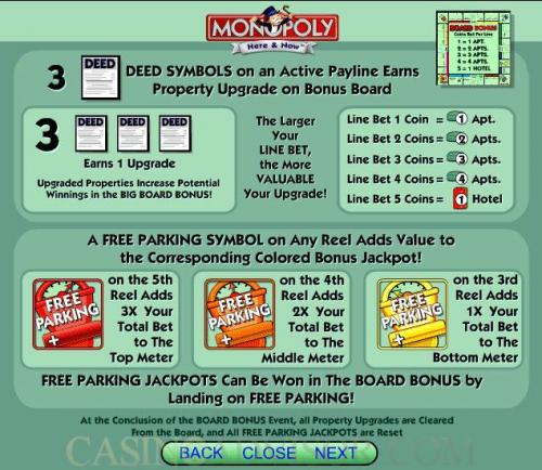 Monopoly Here and Now payout table