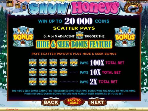 Snow Honeys payout table
