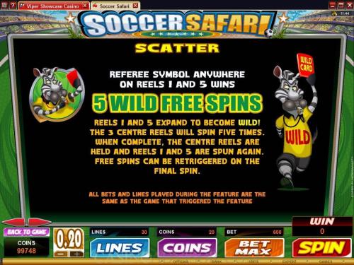 Soccer Safari payout table