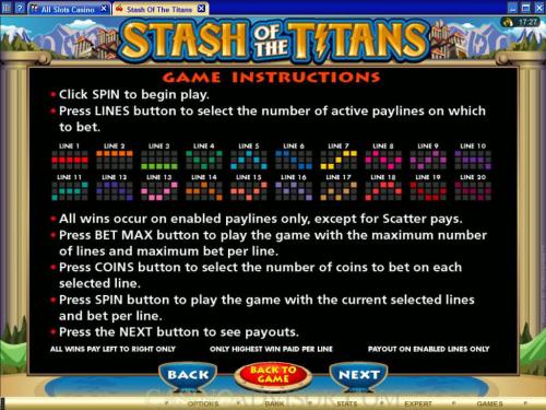 Stash of the Titans payout table