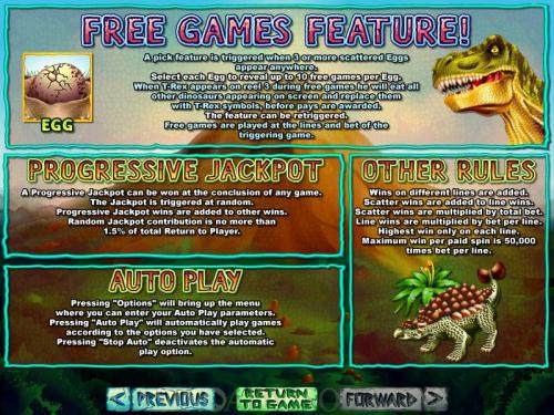 T-Rex payout table