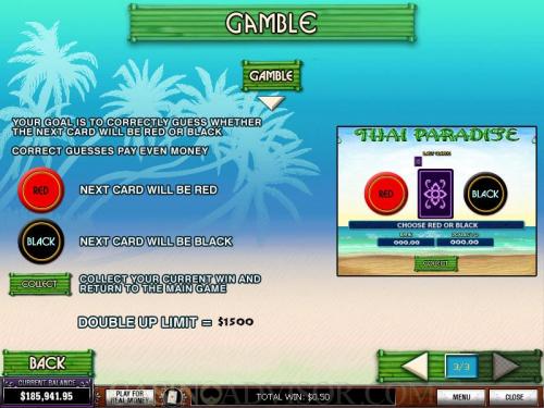 Thai Paradise payout table