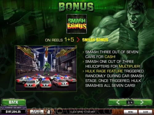 The Incredible Hulk payout table