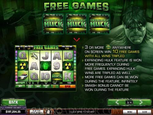 The Incredible Hulk payout table