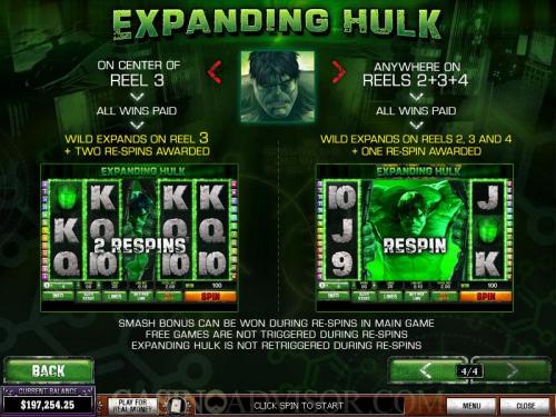 The Incredible Hulk payout table