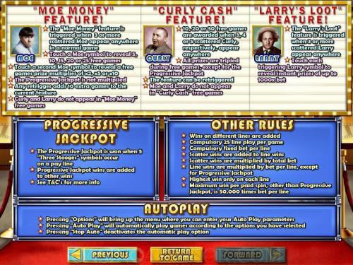 The Three Stooges payout table