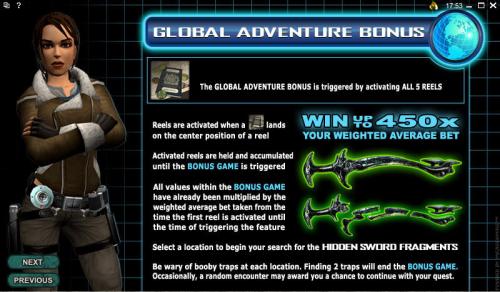 Tomb Raider Secret of the Sword payout table