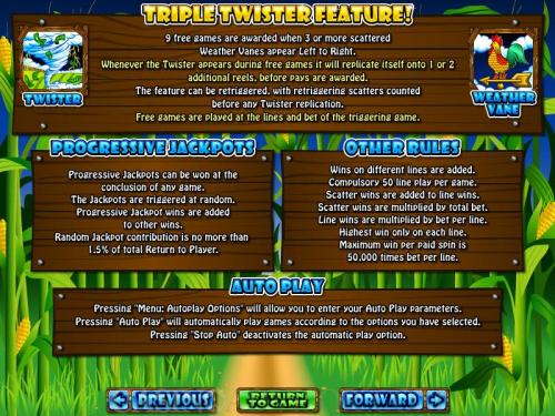 Triple Twister payout table