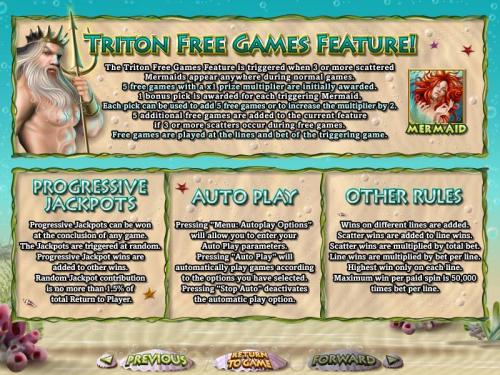 Triton's Treasure payout table