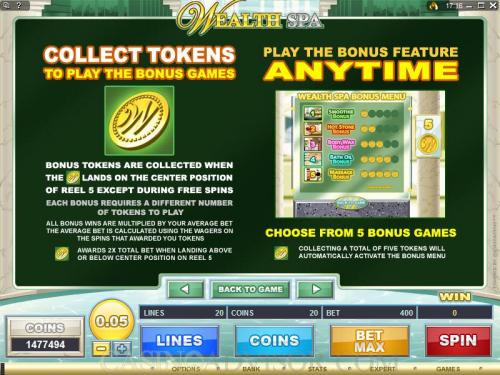 Wealth Spa payout table