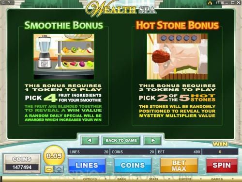 Wealth Spa payout table