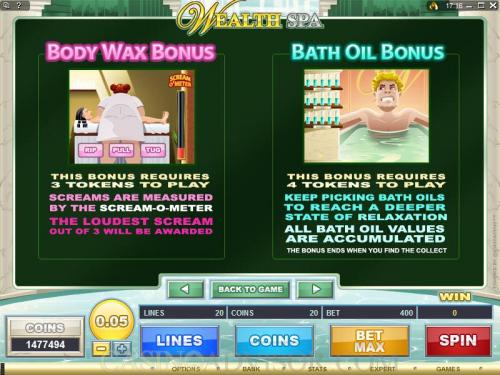 Wealth Spa payout table